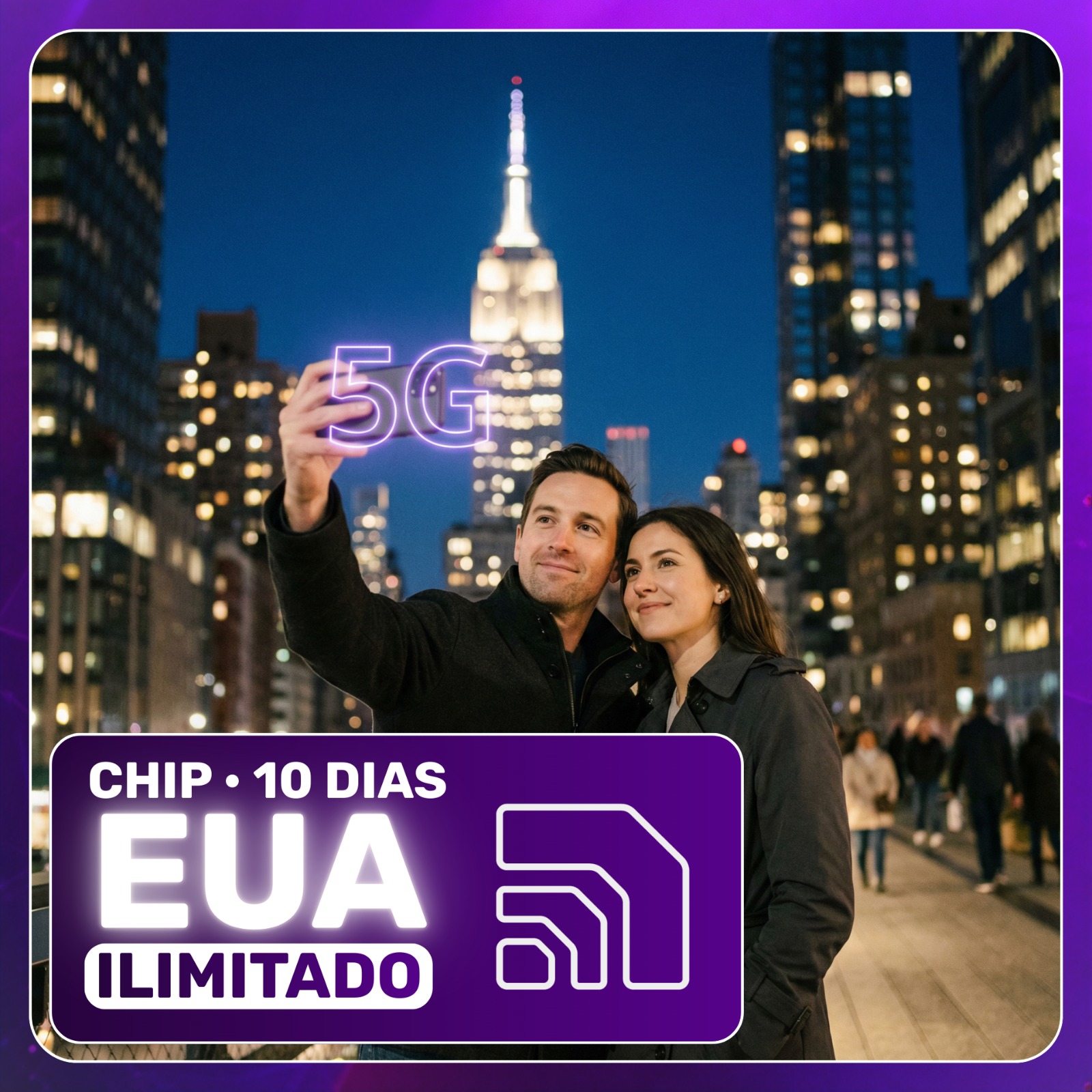 Chip Estados Unidos 5G Ilimitado - Período de 10 dias