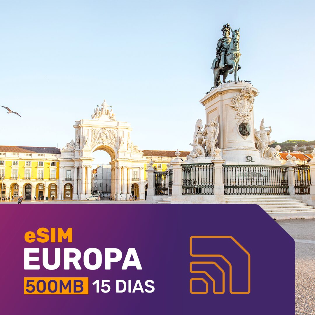 eSIM EUROPA – 15 dias – 500MB